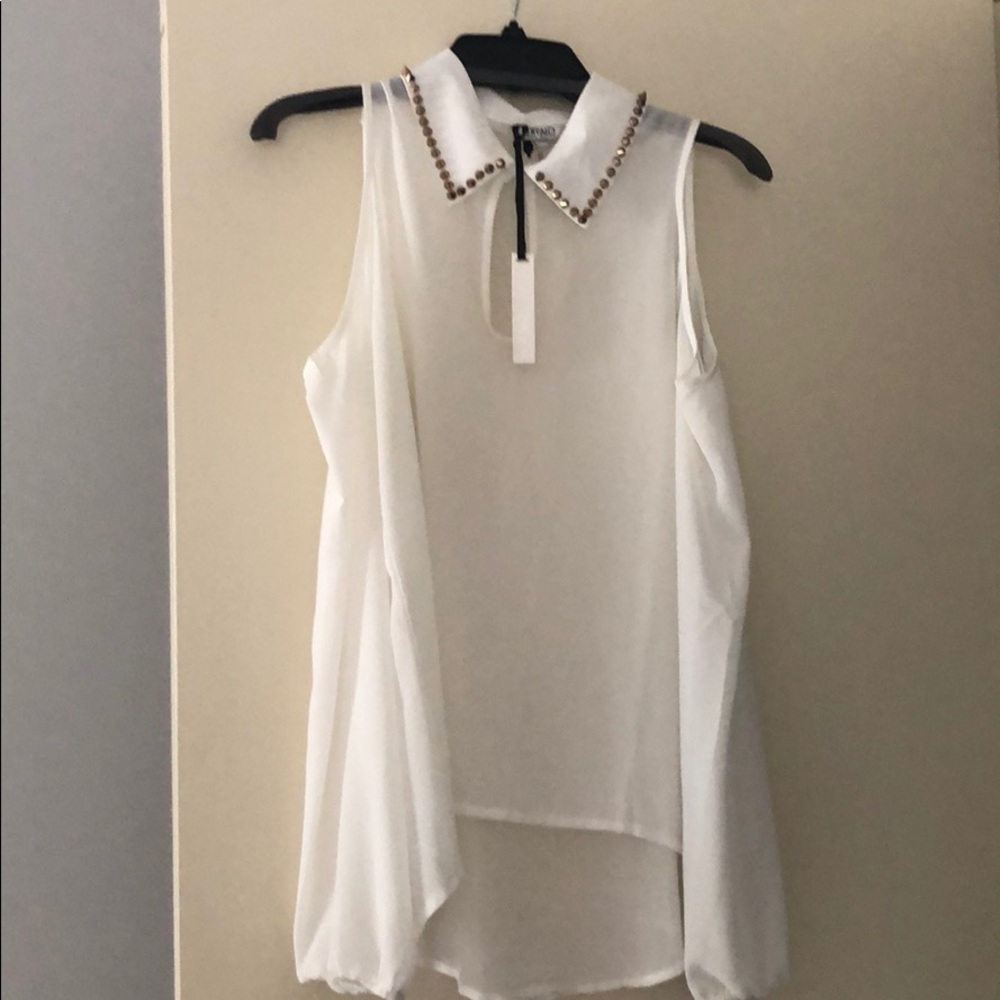 Buffalo Bitton sheer cold shoulder blouse
